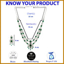Rhodium Plated Silver Toned Emerald Green American Diamond Stone Studded Jewellery Set