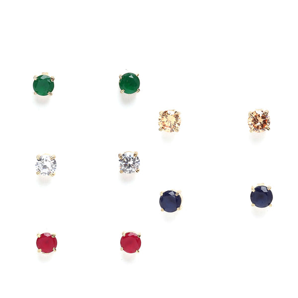 Pack Of 5 Circular Studs Earrings