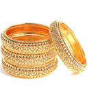 Set Of 4 Oxidised Silver-Plated Classic Intricate Textured Bangles Jewellery Set for Girls and Women