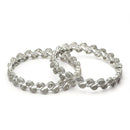 Silver-Plated White American Diamond Studded Handcrafted Bangles Set of 2