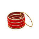 Traditional Gold Plated Velvet Finish Chuda Bangles For Women