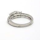 Rhodium Plated Silver Toned White American Diamond Studded Adjustable Ring
