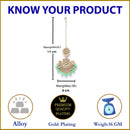 Gold-Plated Floral Sea Green Pearl & Kundan studded  Chandbali Maang Tikka