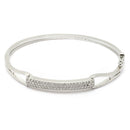 White American Diamond Rhodium Plated Contemporary Cuff Bracelet