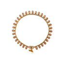 Gold Plated Peach Cubic Zirconia Stone Stone Studded Anklets