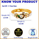 Gold-Plated Multicolor Peacock Design with Kundan & Pearl Stones Bracelet Kada