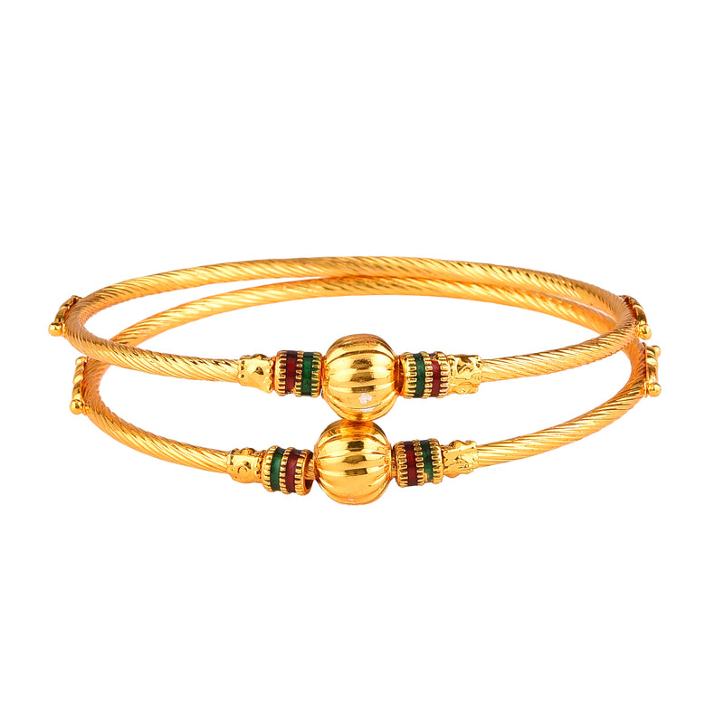 Gold Plated Designer Bangles Set for Women & Girls