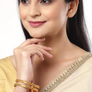 Set of 8 Gold-Plated Textured Classic Bangles