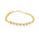 Gold-Plated White Cubic Zirconia Studded Wraparound Bracelet