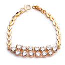Gold-Plated White Cubic Zirconia Studded Wraparound Bracelet