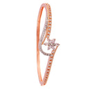 Rose Gold-Plated Flower Shaped Cubic Zirconia Stone-Studded Bracelet