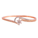 Rose Gold-Plated Flower Shaped Cubic Zirconia Stone-Studded Bracelet