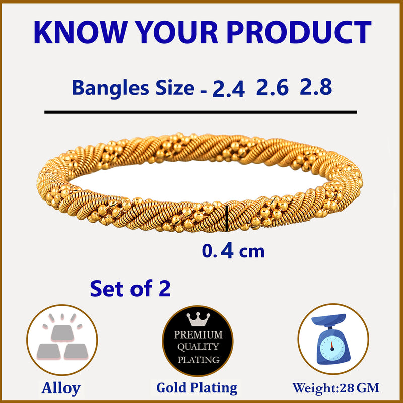 Gold Plated Brass Bangle Set for Women…