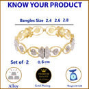 Floral Shape  American Diamond Gold Plated Bangles Jewellery