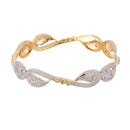 Leaf Shaped American Diamond Gold Plated Bangles Jewellery