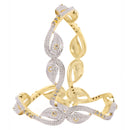 Leaf Shaped American Diamond Gold Plated Bangles Jewellery