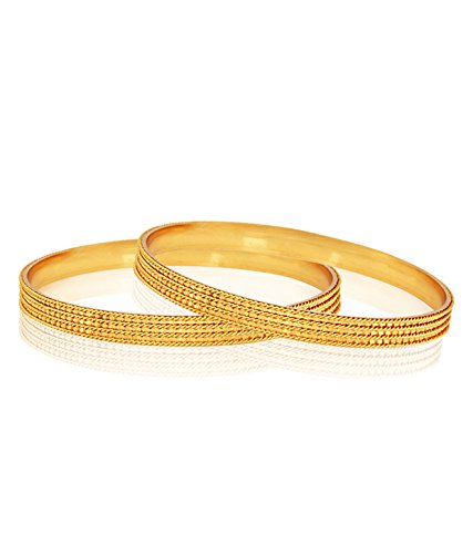 Combo of 6 Exclusive Handcrafted Delicate Broad Design Gold Plated Pearl Bangle Set