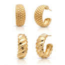 Gold Plated Contemporary Combo Set of 2 Earrings For Women