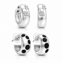 Rhodium Stylish Contemporary Combo Set of 2 Earrings For Women