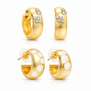 Gold Plated Geometric Contemporary Combo Set of 2 Earrings