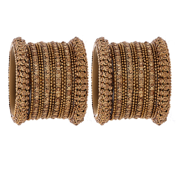 Gold-Plated Set Of 28 Bangles