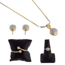 Gold-Plated American Diamond Studded Jewellery Set Combo