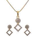 White & Gold-plated American Diamond Studded Jewellery Set Combo