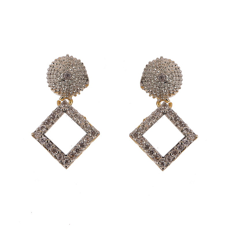 White & Gold-plated American Diamond Studded Jewellery Set Combo