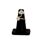 Gold Plated American Diamond Studded Heart Design Pendant Combo Set With Adjustable Bracelet & Ring