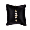 Gold Plated American Diamond Studded Heart Design Pendant Combo Set With Adjustable Bracelet & Ring