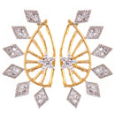 Gold Plated Geometric American Diamond Studded Ear Cuffs