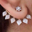 Gold Plated Geometric American Diamond Studded Ear Cuffs