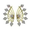 Gold Plated Geometric American Diamond Studded Ear Cuffs