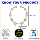 Gold-Plated Star Shaped White American Diamond Studded Ear Cuff