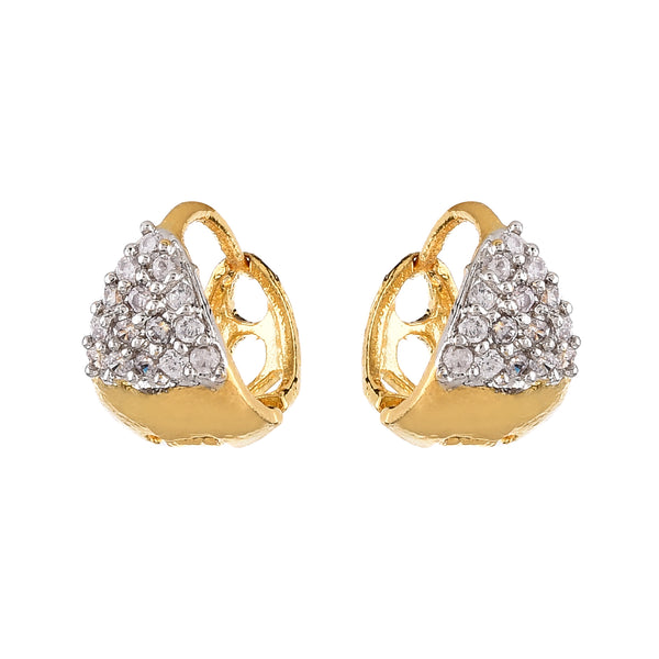 Gold Plated American Diamond Huggies Earring Jewellery