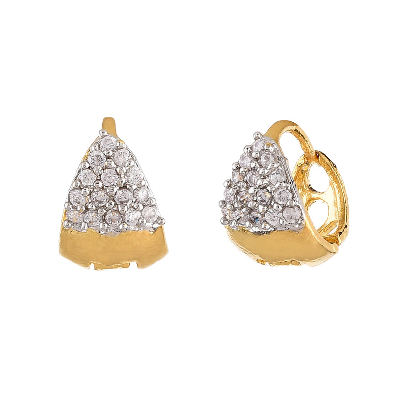 Gold Plated American Diamond Huggies Earring Jewellery