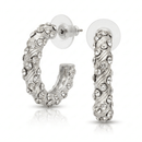 Gold Plated White AD Stone Western Hoop Earrings For Women