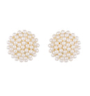 Earring Pearl Engraved Office Push Back Stud Earrings Jewellery