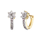 Flower Style Gold Plated Brass Stud Hoop Earrings Jewellery