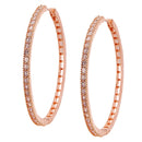 Rose Gold-Plated American Diamond Circular Hoop Earrings
