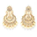 Gold-Plated Pearl Drops Kundan Chandbali Maang Tikka & Earrings Set