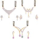 Combo American Diamond Gold Plated Mangalsutra  with Chain for Women