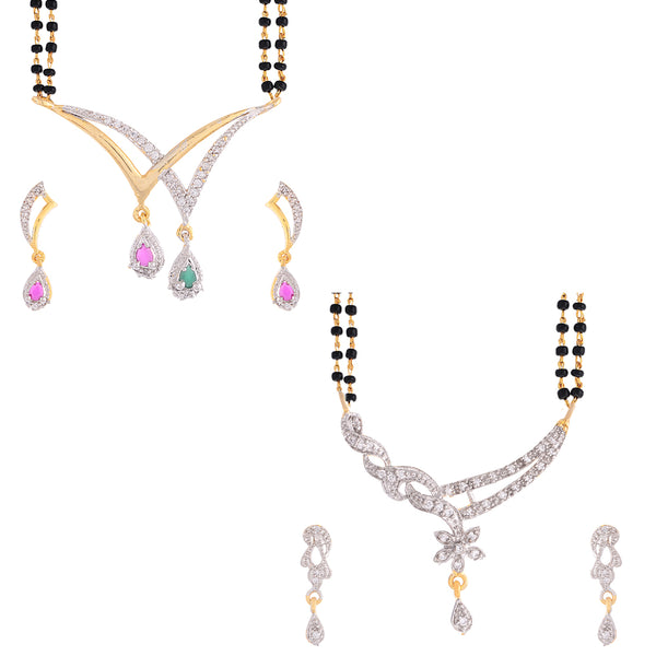 Combo Pack American Diamond Mangalsutra  with Chain for Women