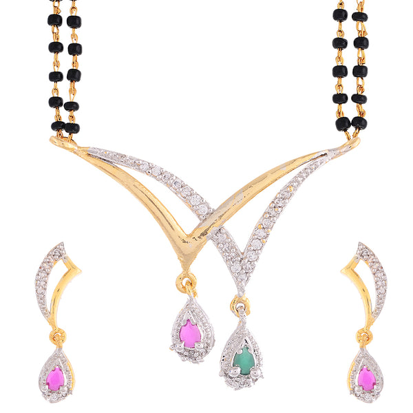 Combo Set American Diamond Mangalsutra  with Chain for Women