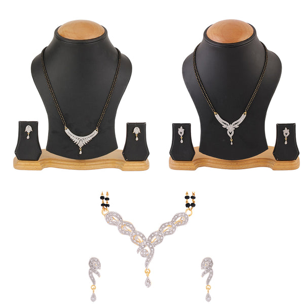 Combo Pack American Diamond Mangalsutra with Chain for Women
