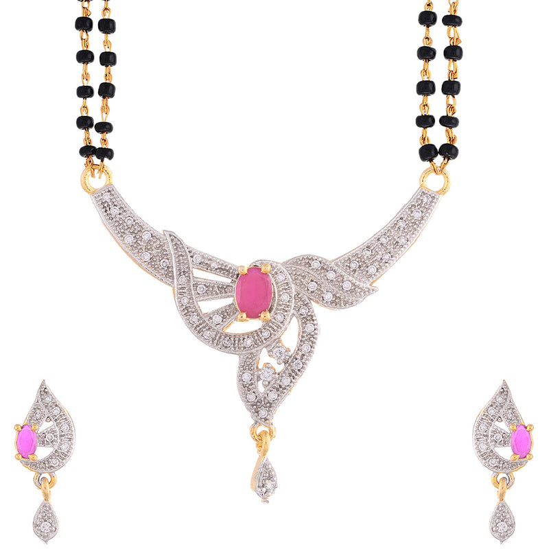 Combo American Diamond Mangalsutra  Pendant with Chain for Women