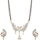 Combo of 3 Precious Collection Golden Gold-plated American Diamond Mangalsutra for Women -