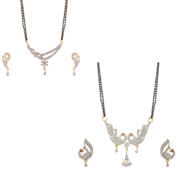 Combo of 2 Designer American Diamond Mangalsutra set