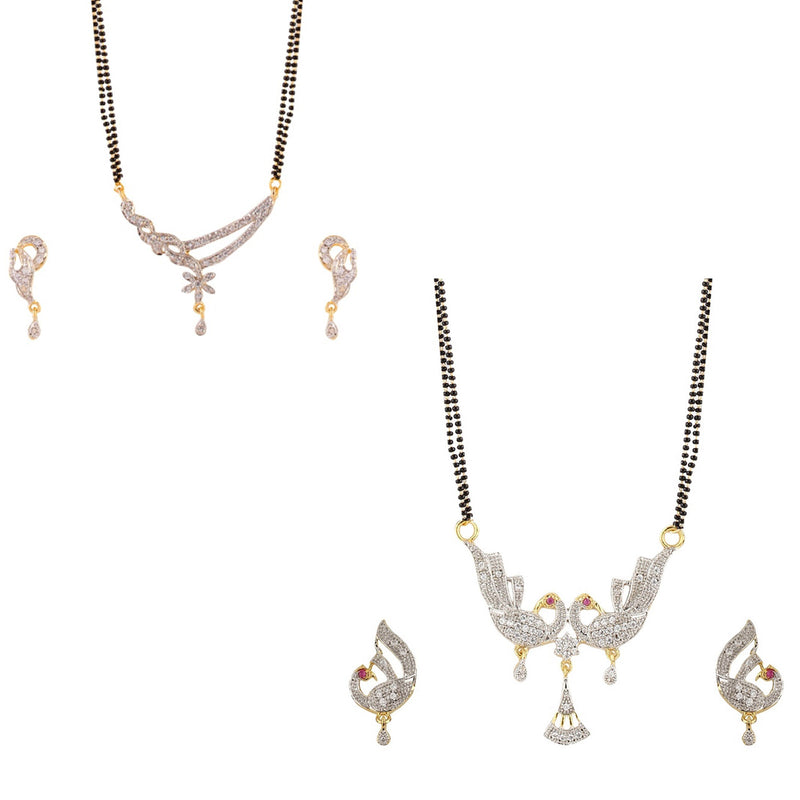 Combo of 2 Designer American Diamond Mangalsutra set