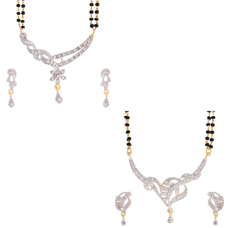 Combo of  2 Designer American Diamond Mangalsutra